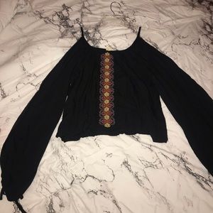 Pacsun black long sleeve flowy top